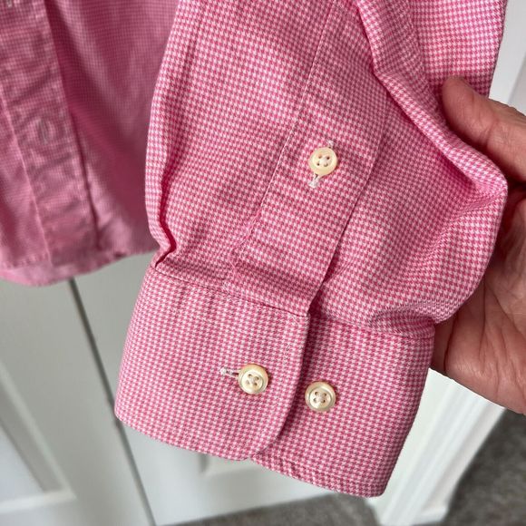 Burberry London Shirt Size XL Men Collared Long Sleeve Button Up Pink Plaid - Picture 5 of 9